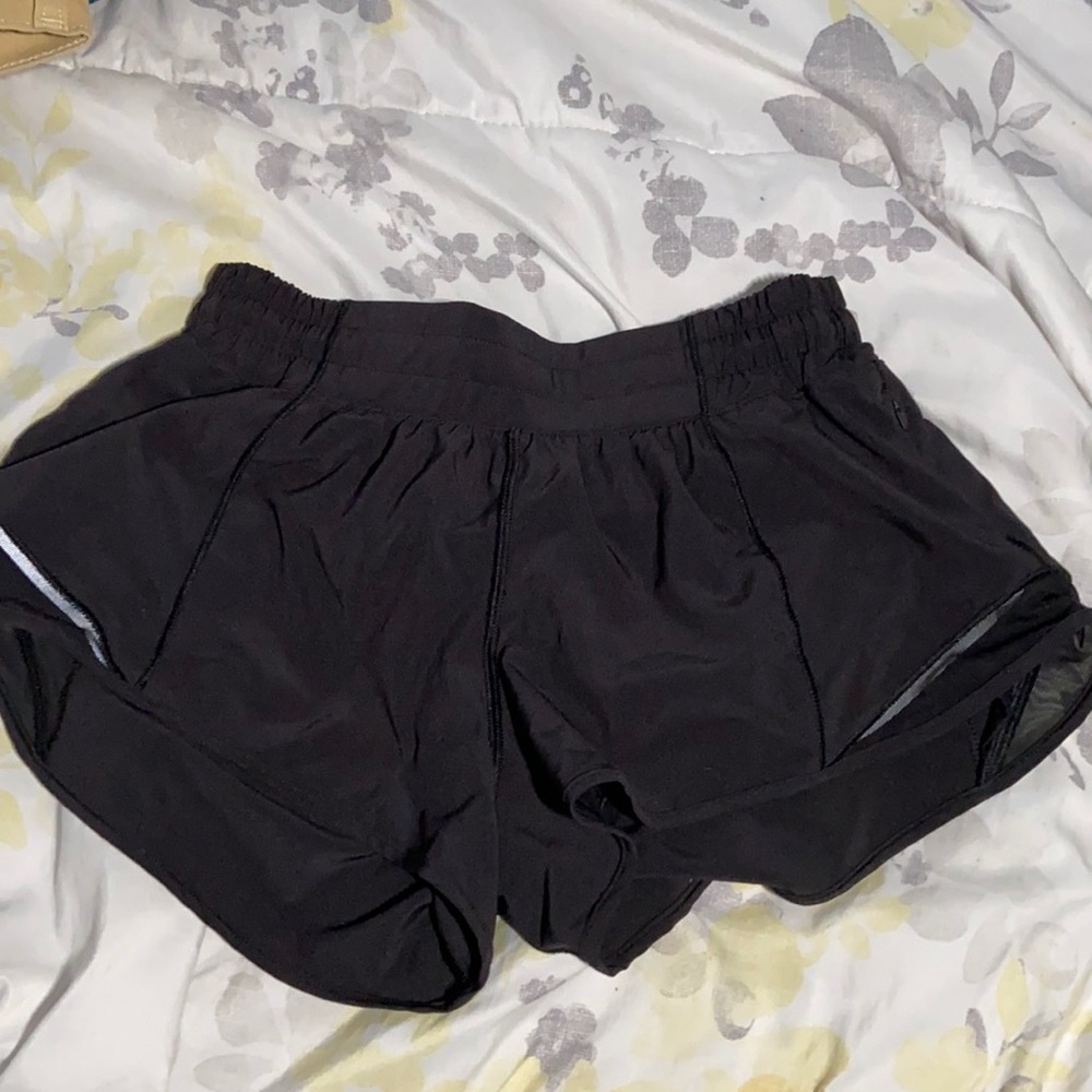 Lululemon hotty hot low rise shorts .